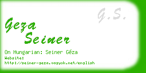 geza seiner business card