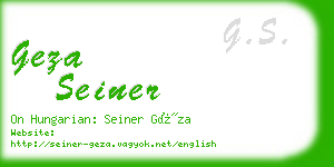 geza seiner business card